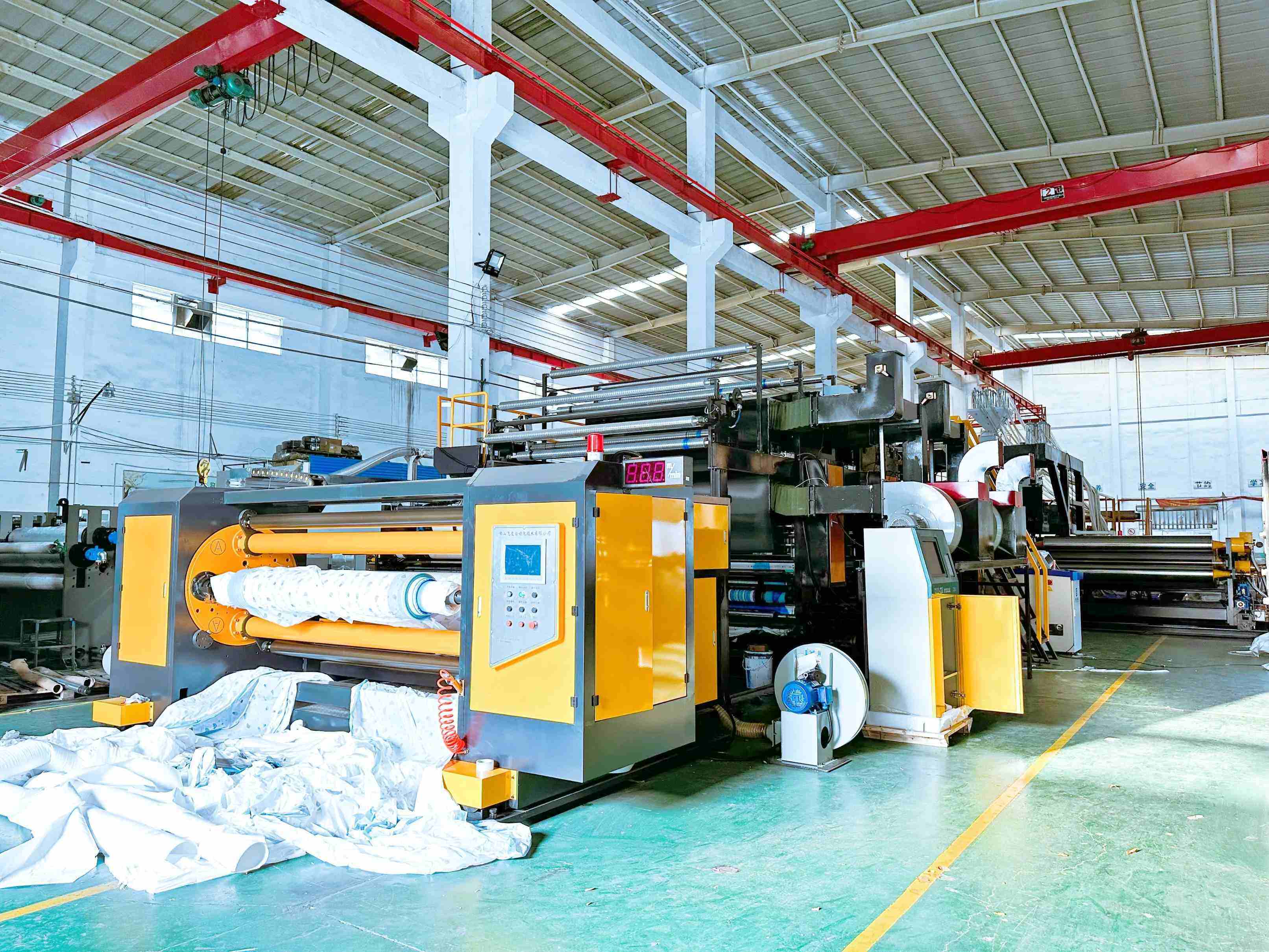Embossed Breathable Film Cast Film Extrusion Line with ONLINE PRINTING UNIT | Machine Trial Run