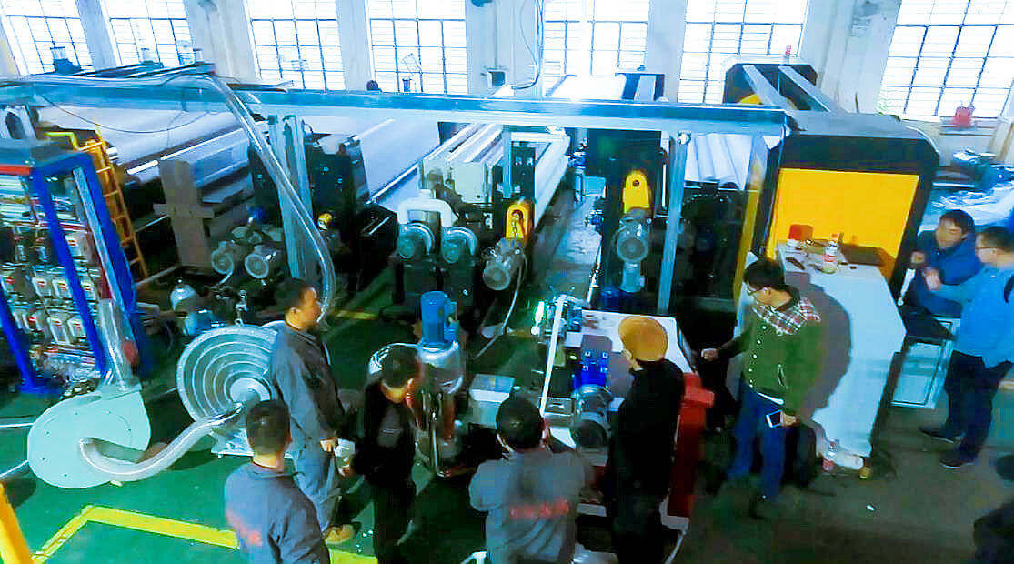 FLYYOU CAST FILM LINE TRIAL RUNNING AND TESTING BEFORE DELIVER TO FUJIAN