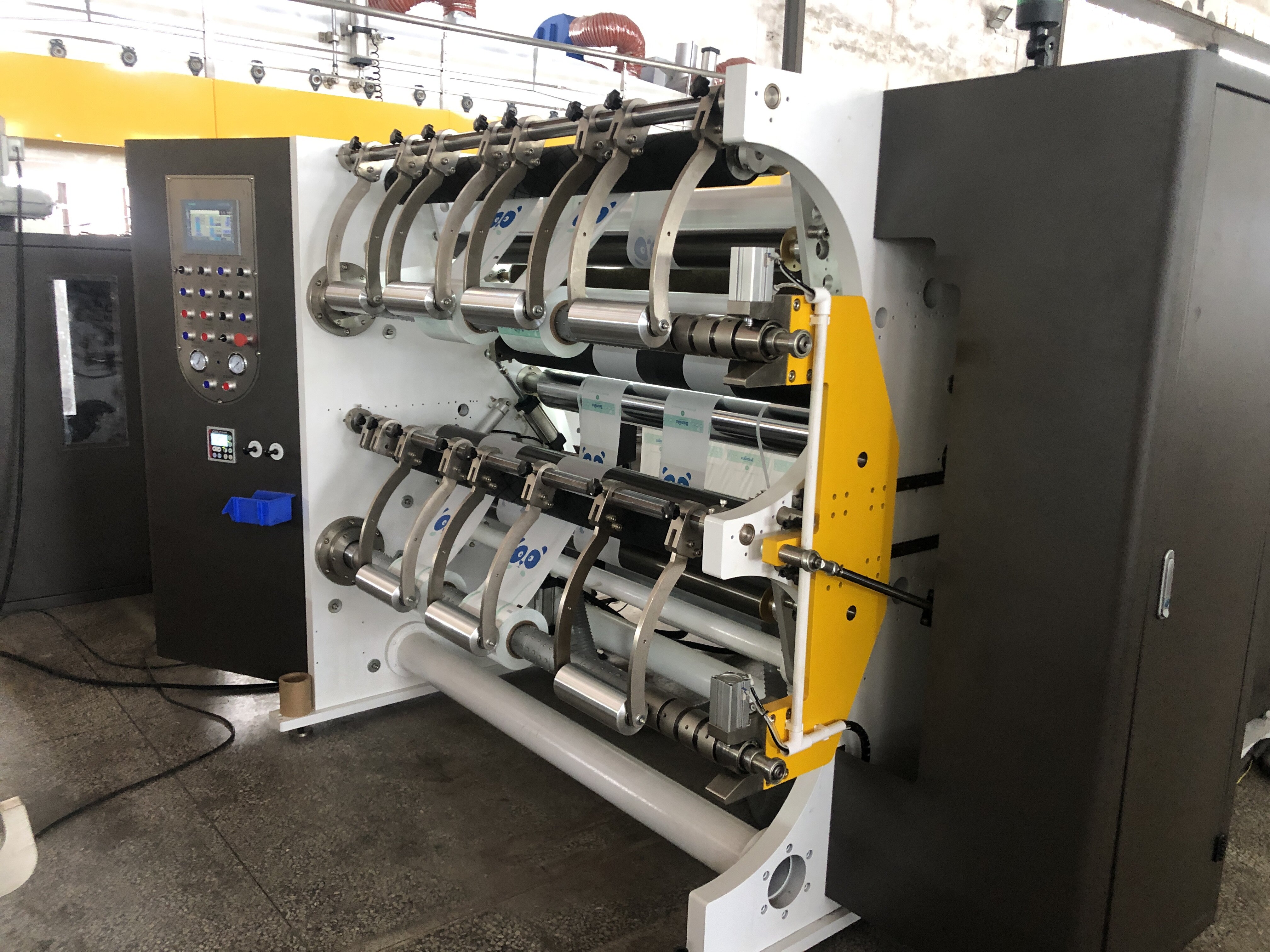 PE FILM SLITTER MACHINE SUCCESSFUL TRIAL RUNNING
